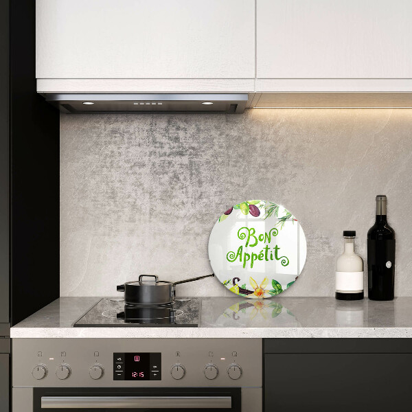 Skärbräda glas unik Bon Appetit inskription