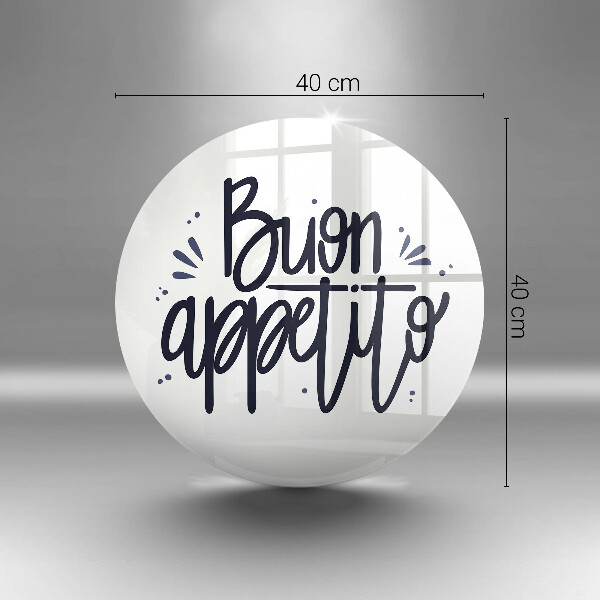 Skärbräda glas unik Buon Appetito inskription