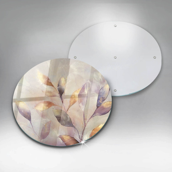 Skärbräda glas unik Målade boho löv