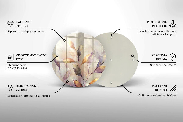 Skärbräda glas unik Målade boho löv
