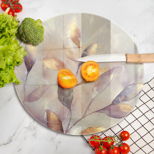 Skärbräda glas unik Målade boho löv