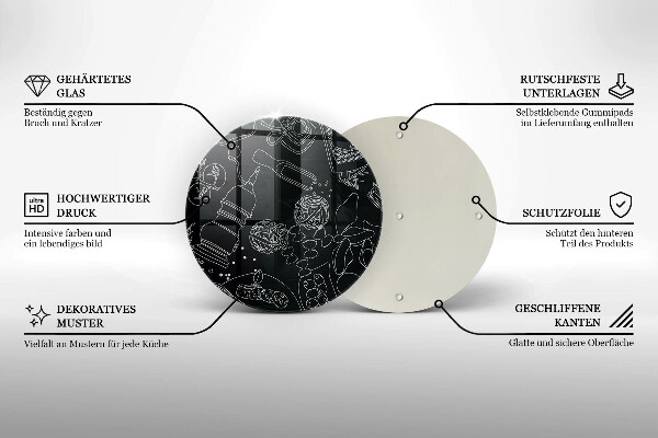 Skärbräda glas unik Kökstillbehör