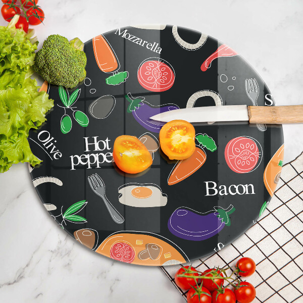 Skärbräda glas unik Mat illustration