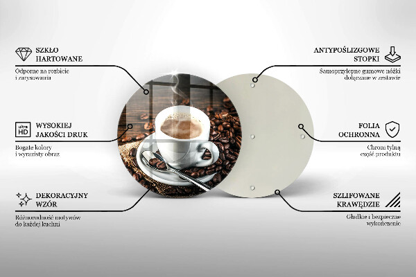 Skärbräda glas unik Kopp och kaffebönor