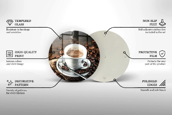 Skärbräda glas unik Kopp och kaffebönor