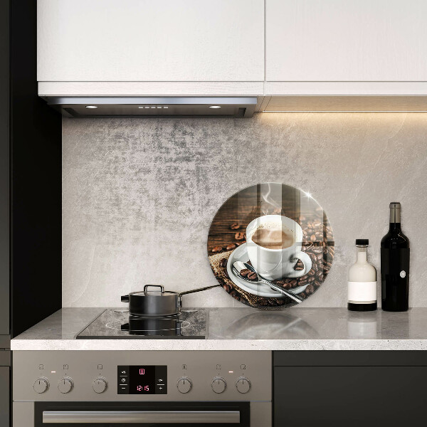 Skärbräda glas unik Kopp och kaffebönor