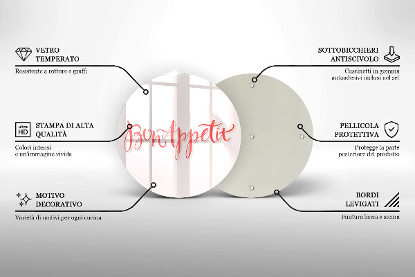Skärbräda glas unik Bon Appetit köksskylt