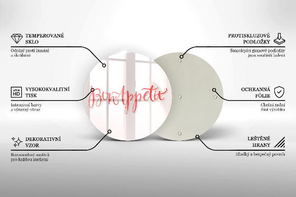 Skärbräda glas unik Bon Appetit köksskylt