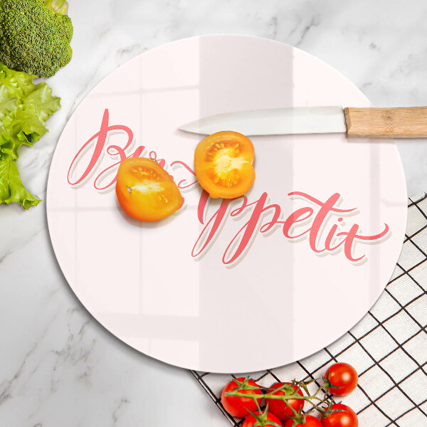 Skärbräda glas unik Bon Appetit köksskylt