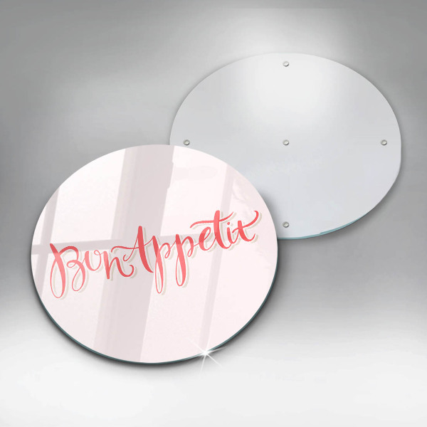 Skärbräda glas unik Bon Appetit köksskylt