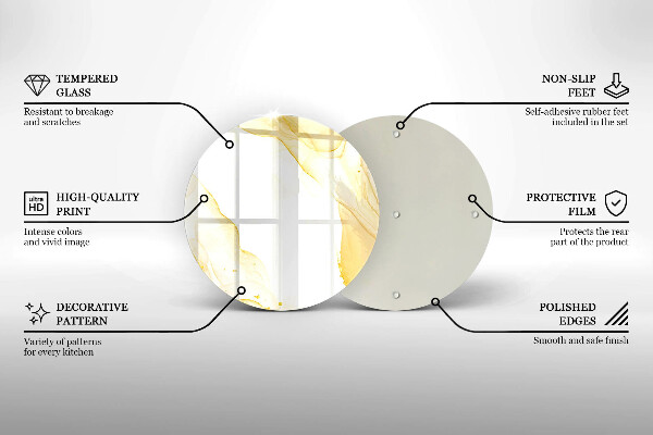 Skärbräda glas unik Gyllene abstraktion