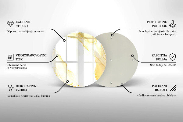 Skärbräda glas unik Gyllene abstraktion
