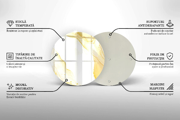 Skärbräda glas unik Gyllene abstraktion