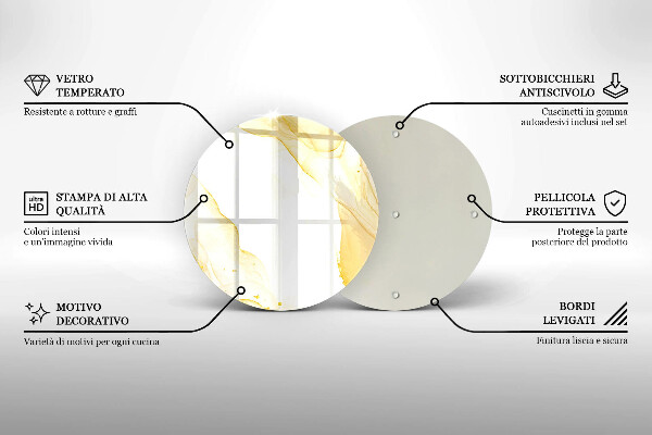 Skärbräda glas unik Gyllene abstraktion