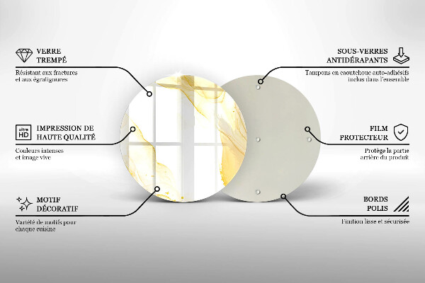 Skärbräda glas unik Gyllene abstraktion