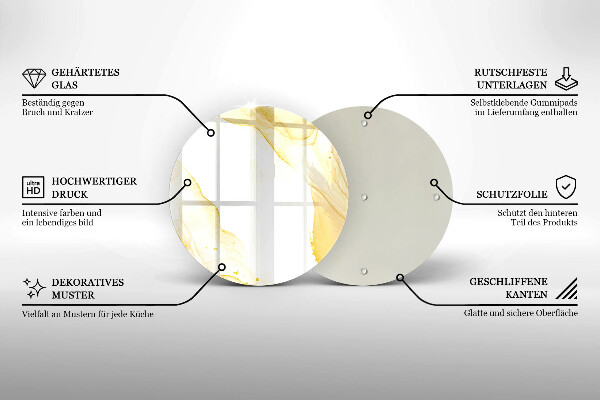 Skärbräda glas unik Gyllene abstraktion