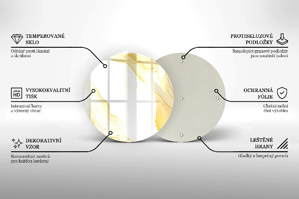 Skärbräda glas unik Gyllene abstraktion