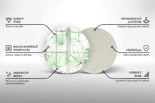Skärbräda glas unik Akvarell blad