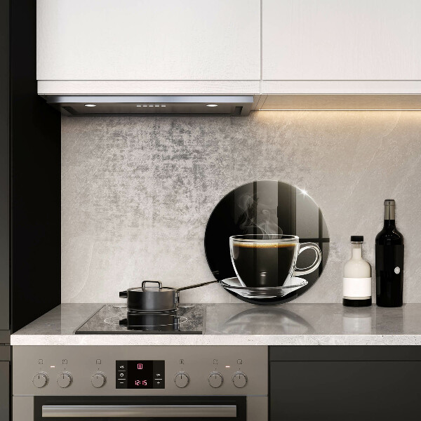 Skärbräda glas unik Ett glas varmt kaffe