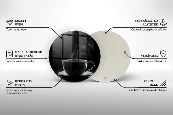 Skärbräda glas unik Varm kopp kaffe