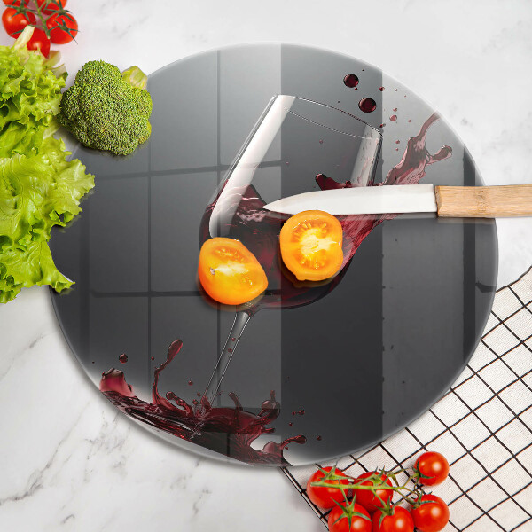 Skärbräda glas unik Rött vin i ett glas