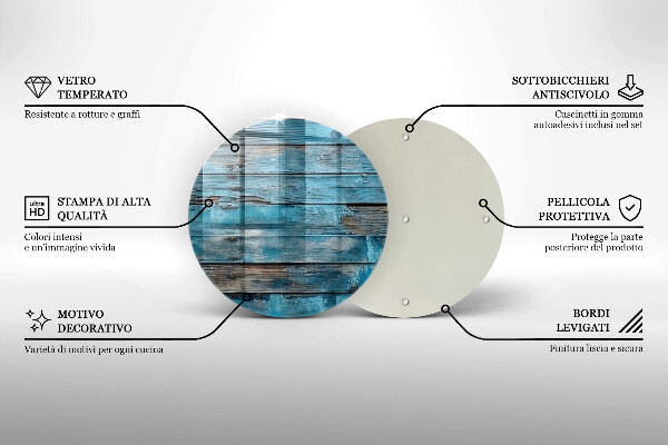 Skärbräda glas unik Blå gamla brädor