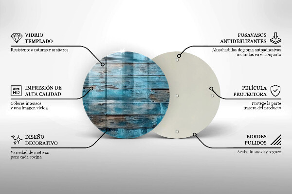 Skärbräda glas unik Blå gamla brädor