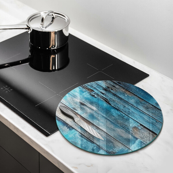 Skärbräda glas unik Blå gamla brädor