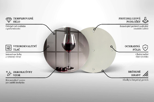 Skärbräda glas unik Glas och vindruvor