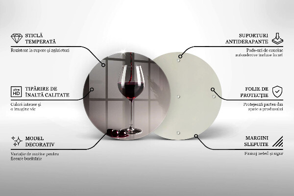 Skärbräda glas unik Glas och vindruvor