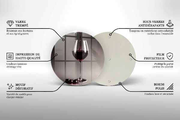 Skärbräda glas unik Glas och vindruvor