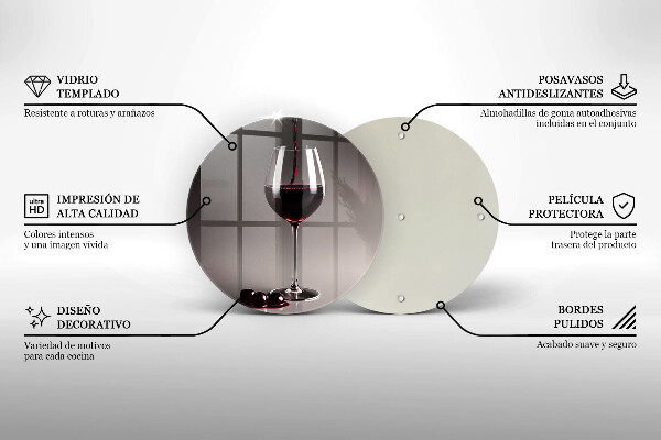 Skärbräda glas unik Glas och vindruvor
