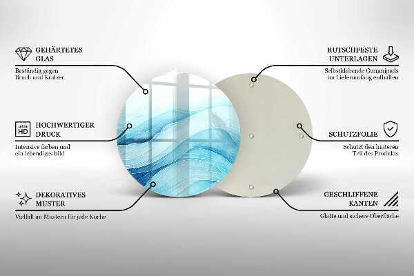 Skärbräda glas unik Abstrakta vågor