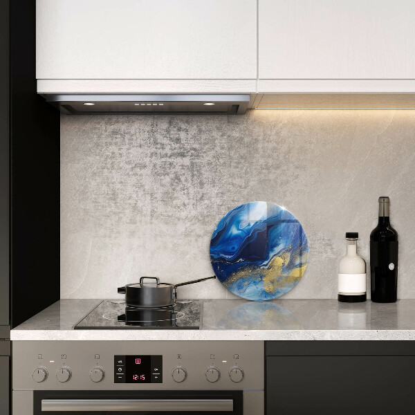 Skärbräda glas unik Blå marmor och guld