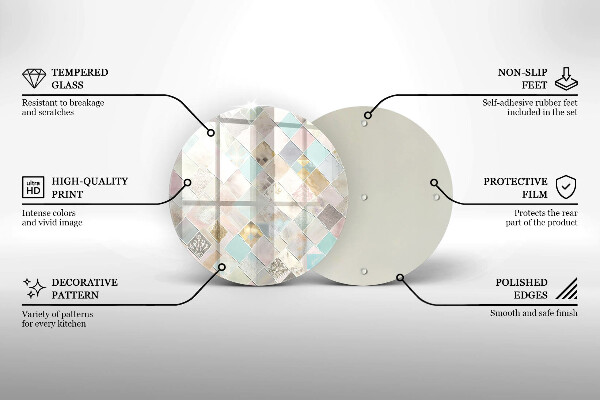 Skärbräda glas unik Pastellkomposition