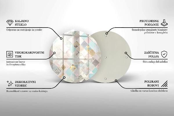 Skärbräda glas unik Pastellkomposition
