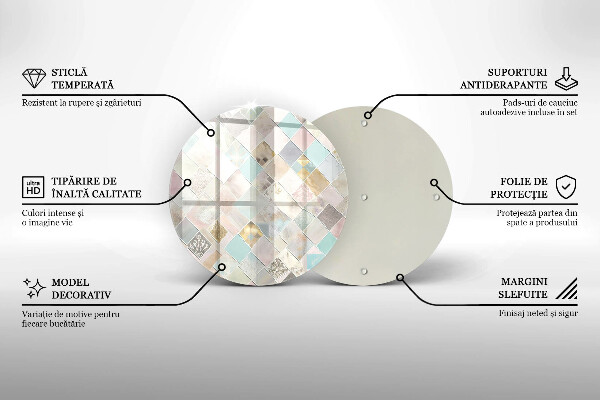 Skärbräda glas unik Pastellkomposition