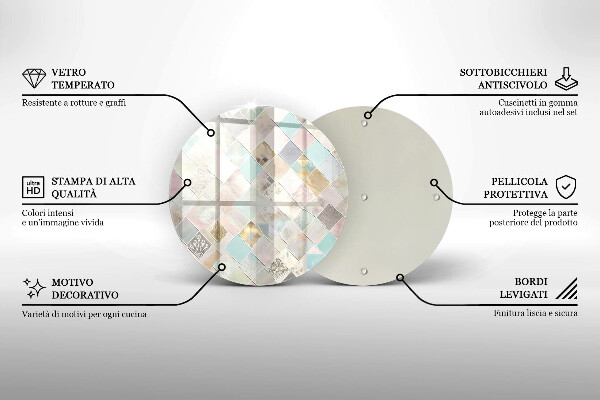 Skärbräda glas unik Pastellkomposition