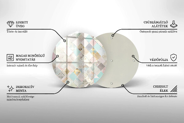 Skärbräda glas unik Pastellkomposition