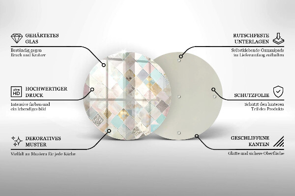 Skärbräda glas unik Pastellkomposition