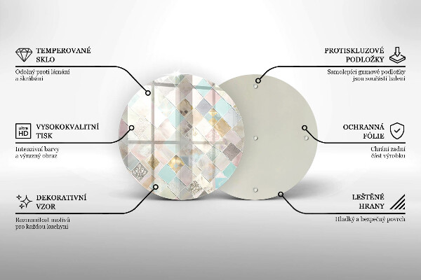 Skärbräda glas unik Pastellkomposition