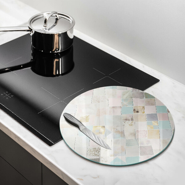 Skärbräda glas unik Pastellkomposition