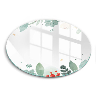 Skärbräda glas unik Akvarell blad