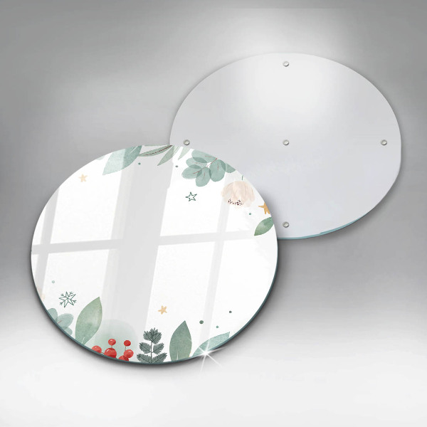 Skärbräda glas unik Akvarell blad