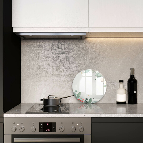 Skärbräda glas unik Akvarell blad