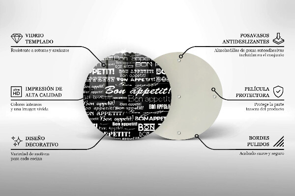 Skärbräda glas unik Kökstexter God aptit