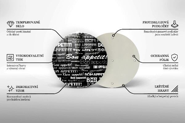 Skärbräda glas unik Kökstexter God aptit