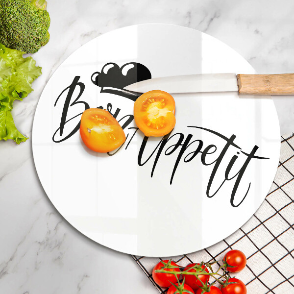 Skärbräda glas unik Bon Appetit inskription