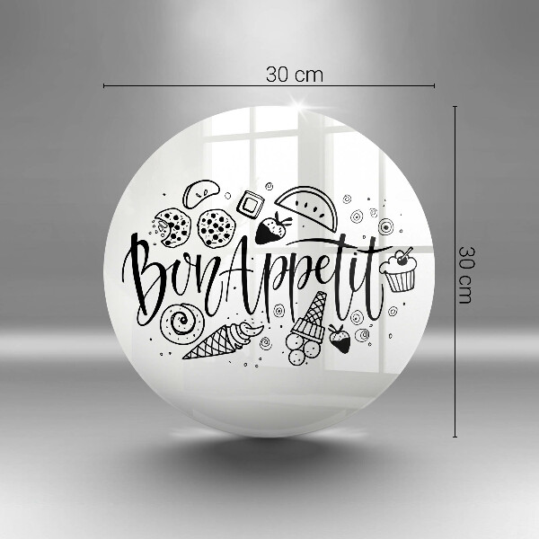 Skärbräda glas unik Bon Appetit inskription