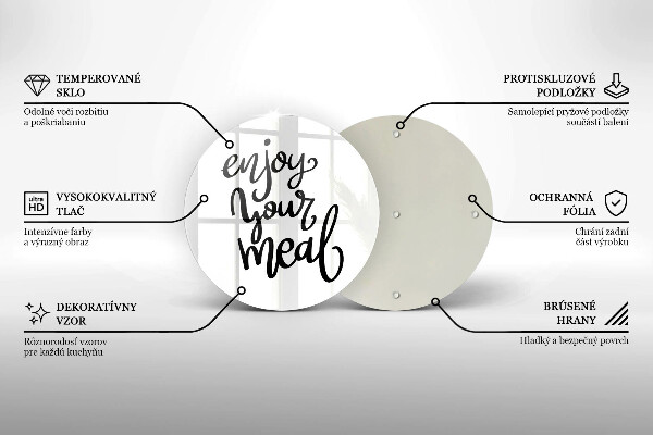 Skärbräda glas unik Inskription Njut av din måltid